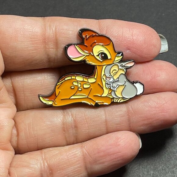 Bambi Thumper Lapel Pin Deer Rabbit Friends Badge Brooch Accessories Jewelry Pin - Picture 5 of 9